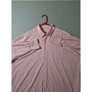 Peter Millar Crown Sport Willie Performance Sport Shirt Pink Gingham Plaid XXL